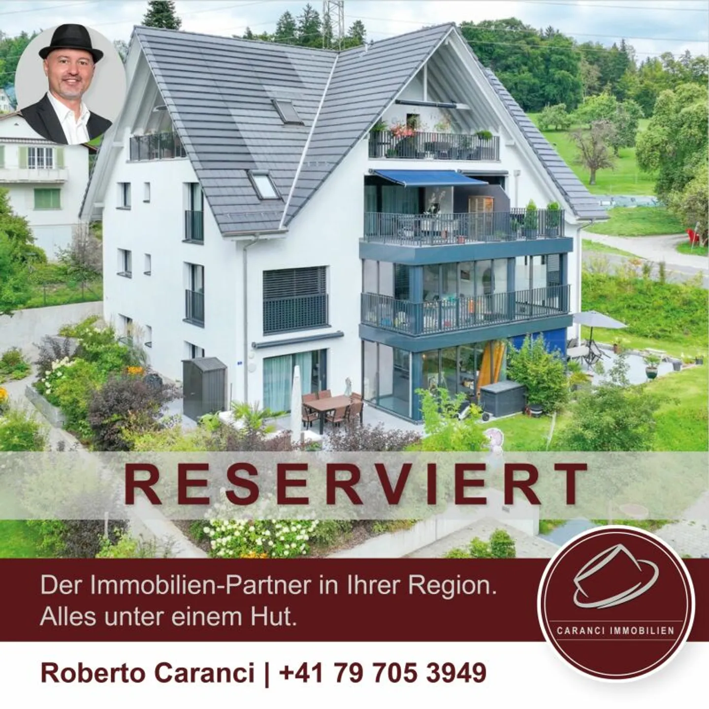 RISERVATO - Esclusivo appartamento giardino di 4½ locali con giardino d'inverno - Vivere nel verde vicino a Zurigo e Zug - Foto 1 di 13