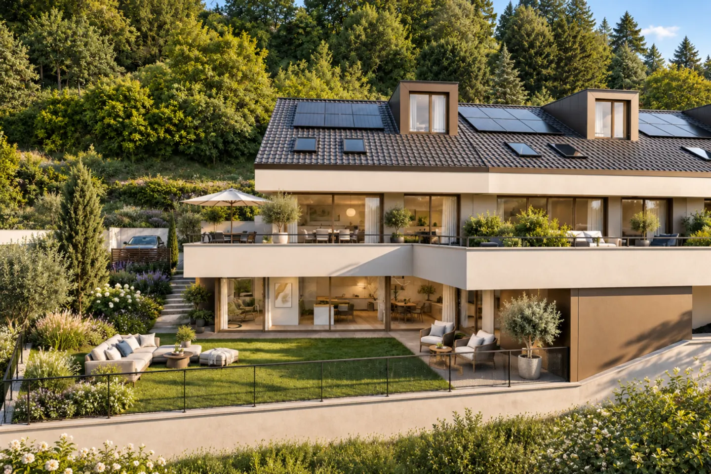 Chardonne - Magnifica villa a schiera nuova di 6,5 locali con vista mozzafiato sul Lago di Ginevra - Foto 3 di 4