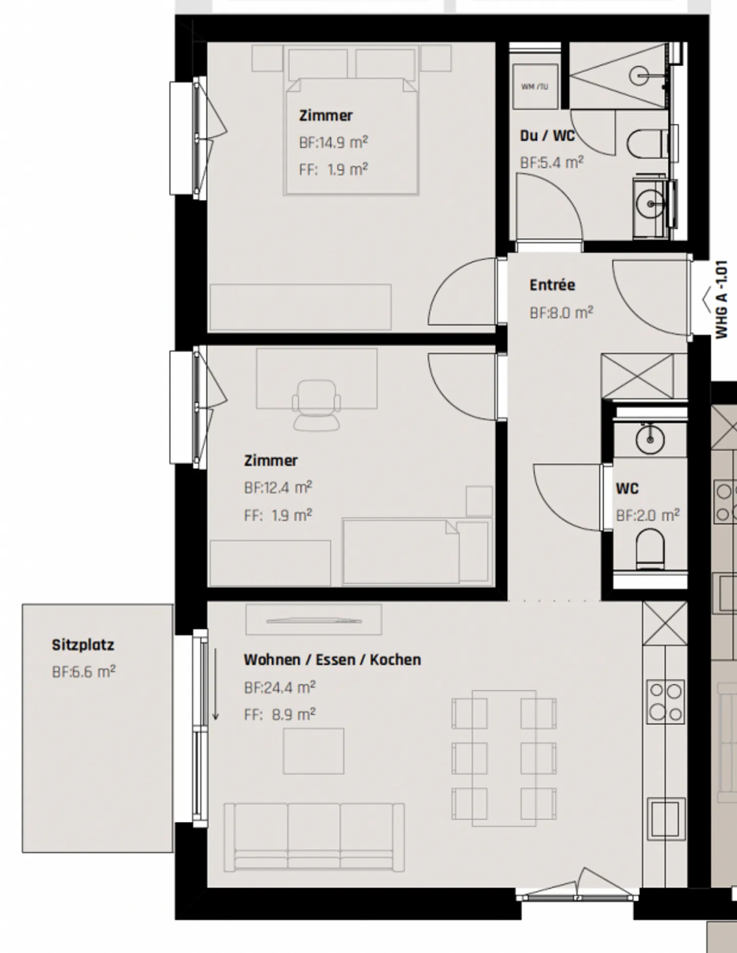 Appartement de luxe au rez-de-chaussée au centre de Saint-Gall - Photo 5 sur 5