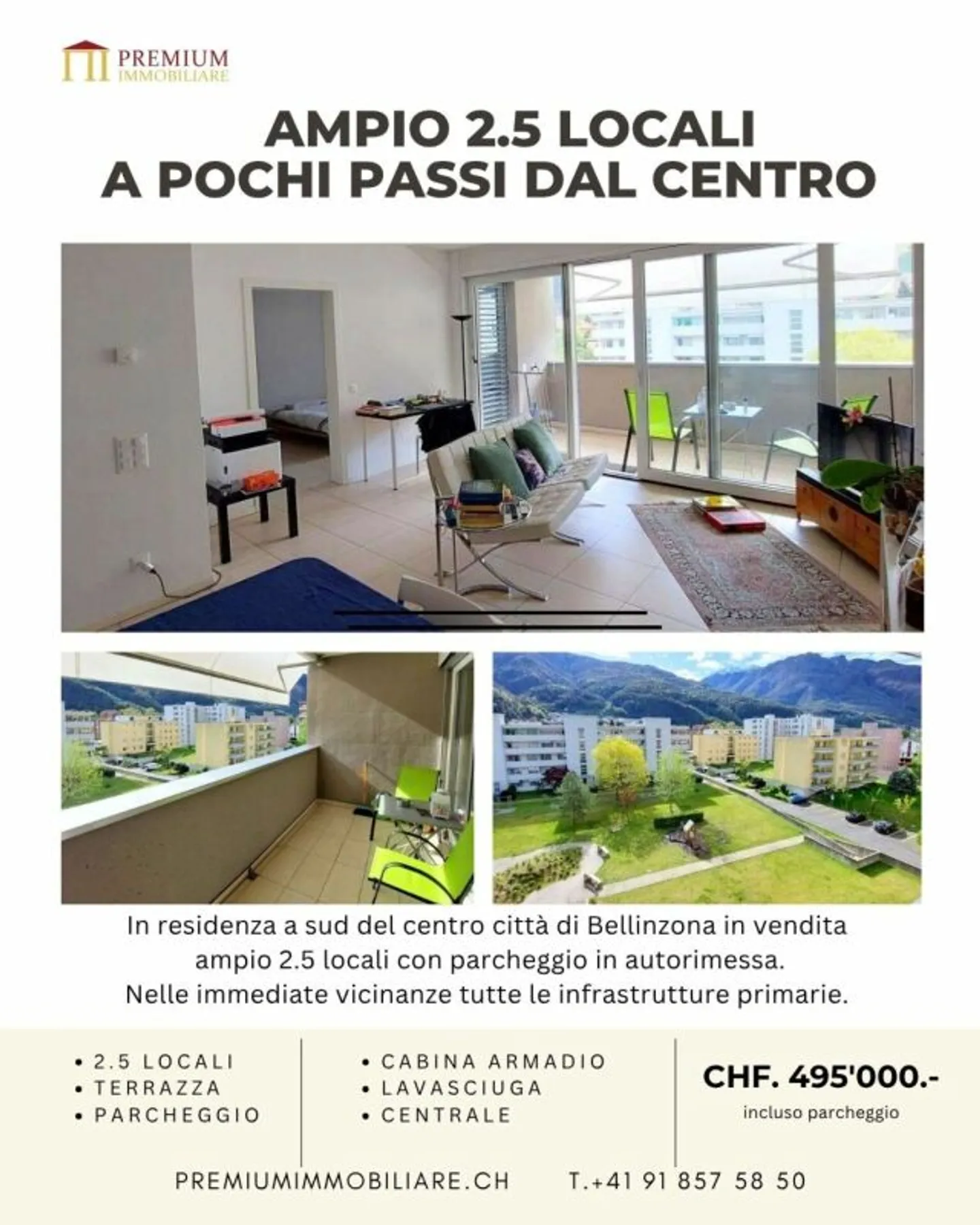 SPACIOUS 2.5 ROOMS IN BELLINZONA - Photo 1 of 13