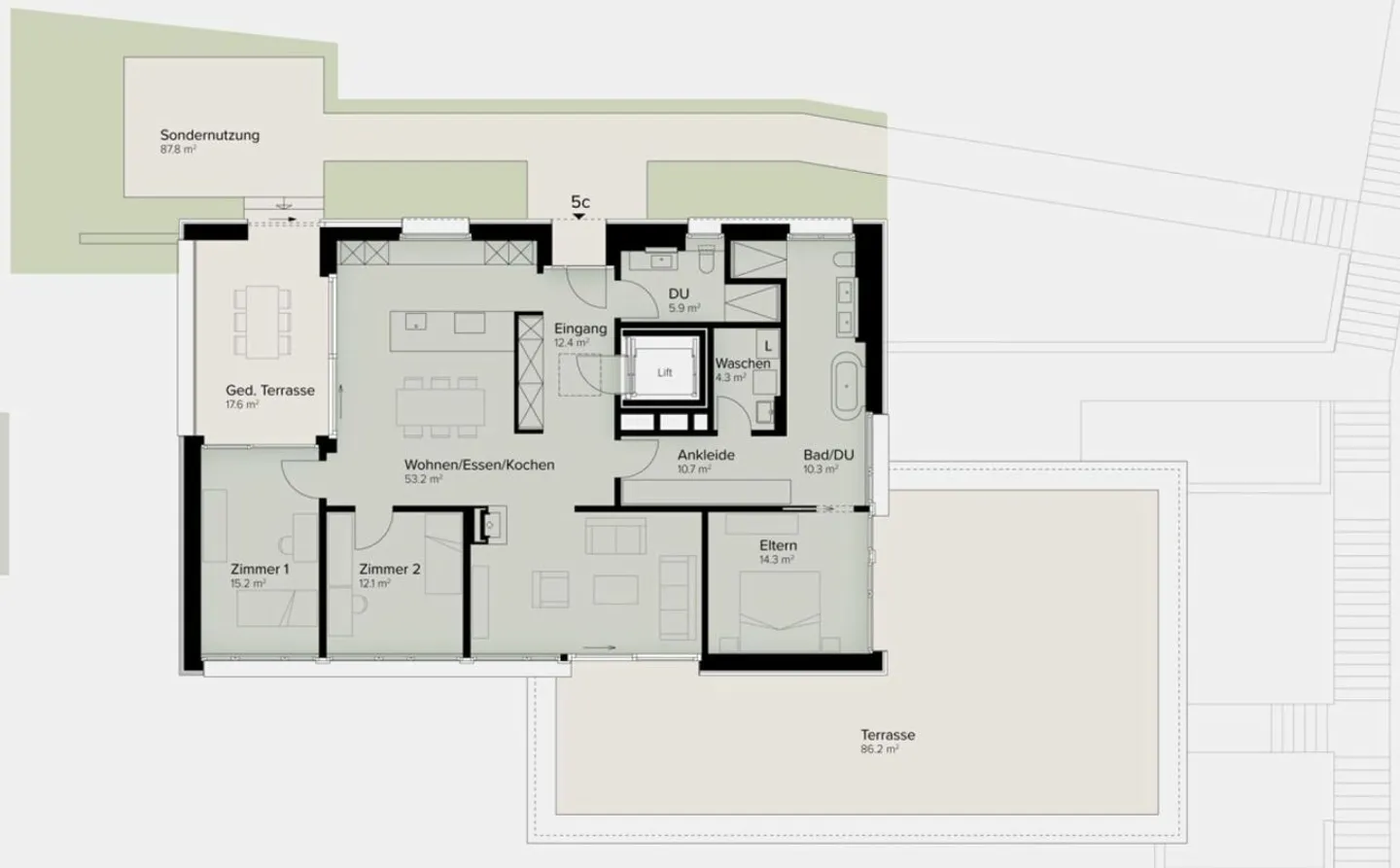 175 m² | Luxuriöses 4.5-Zimmer-Terrassenhaus - In den Reben - Foto 12 di 13