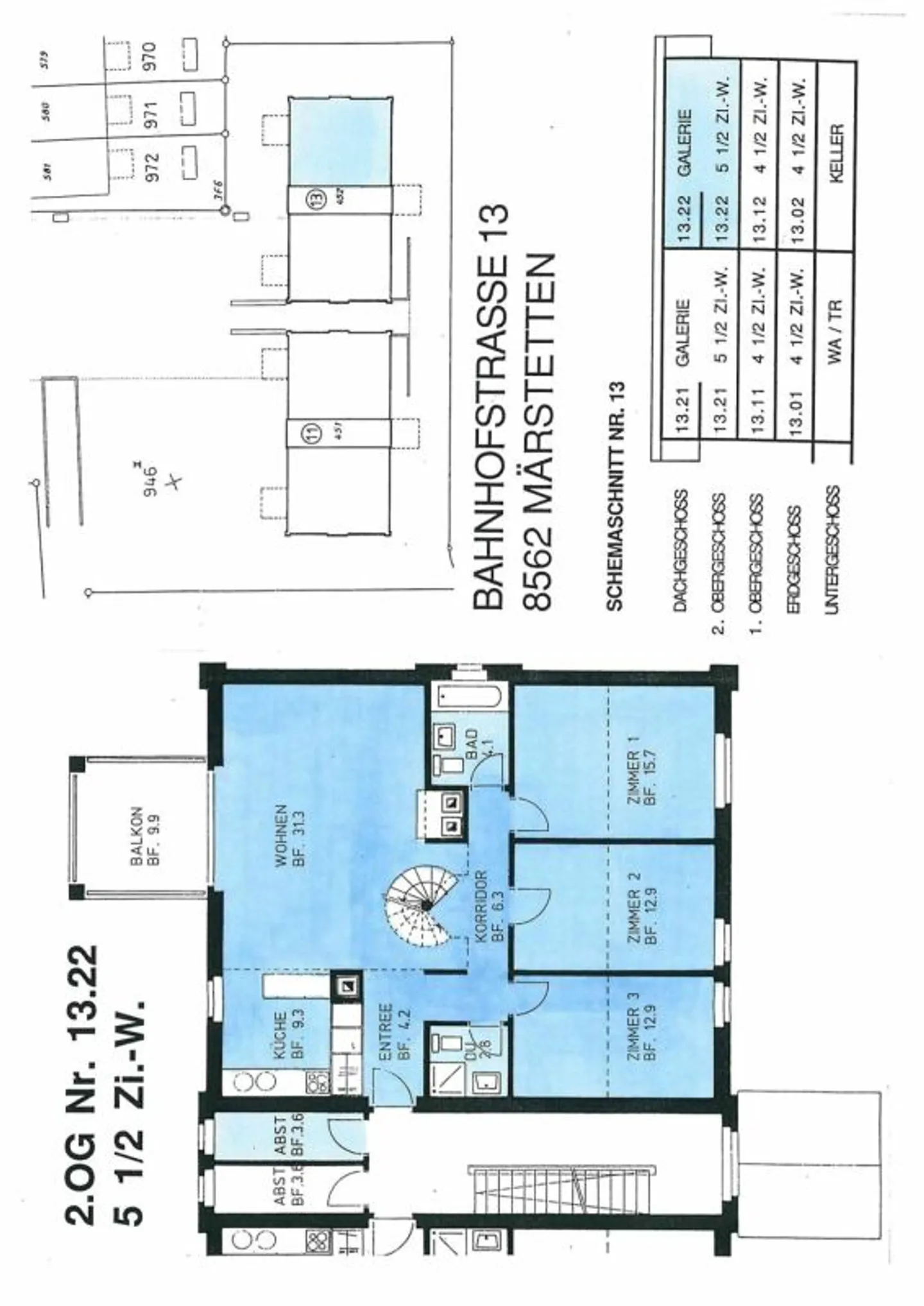 Grosszügige 5.5 Zi.- Maisonettewohnung, ca. 150m2 - Foto 13 von 13