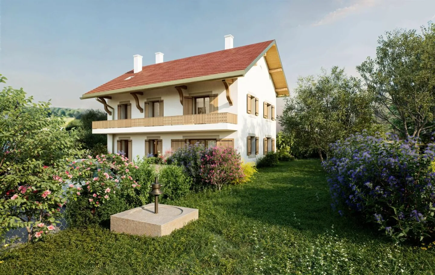 Charmantes Duplex zwischen Natur und Ruhe - Hameau de Monniaz mit großem Privatgarten - Foto 1 von 13