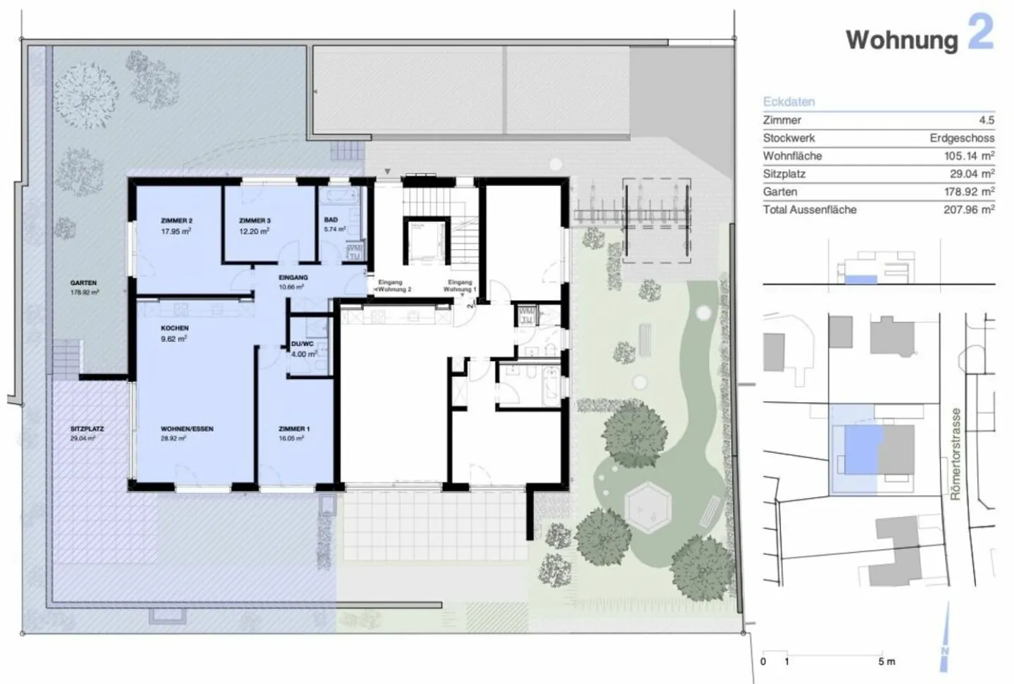 Urban living, relaxed living: modern 4.5 room garden apartment - Photo 2 of 13
