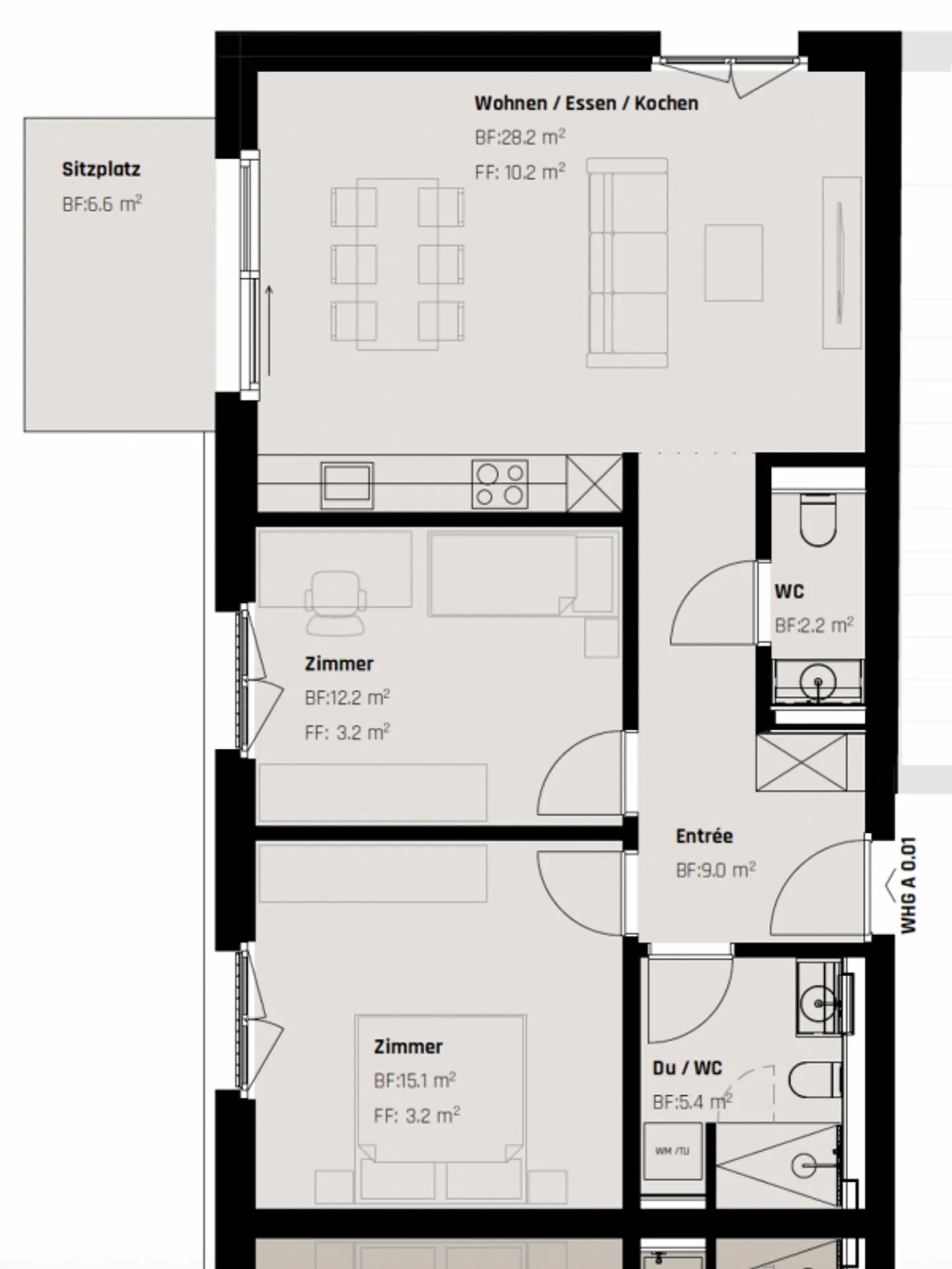ERSTBEZUG per 01.11: Zentrale und hochwertige Neubauwohnung in St. Gallen - Foto 4 di 4