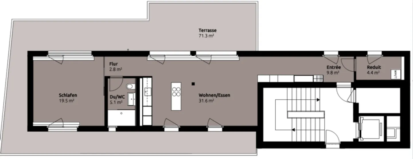 Appartement penthouse exclusif avec une vue magnifique sur la ville de Lucerne - Photo 12 sur 12