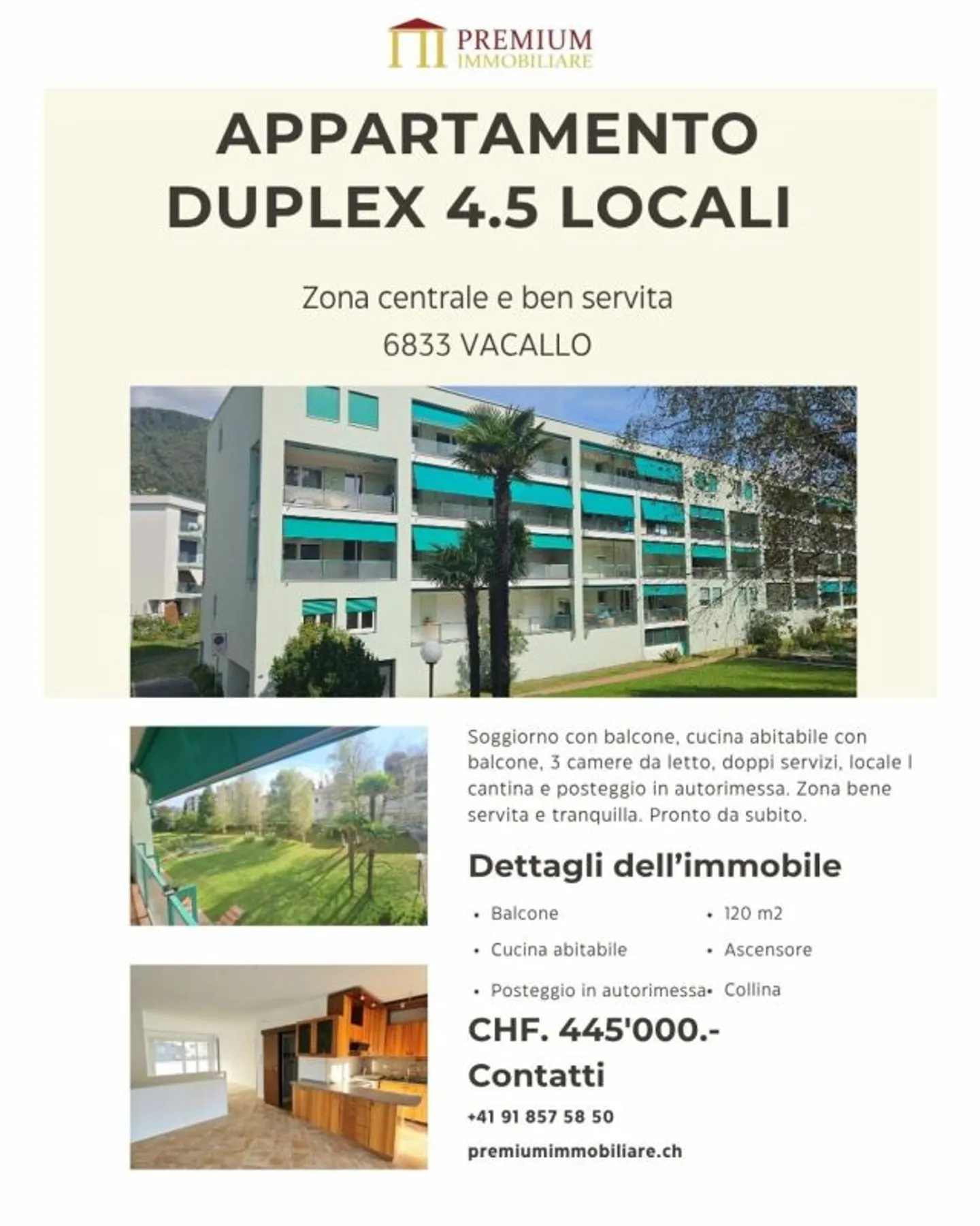 APPARTAMENTO 4.5 LOCALI A VACALLO - Foto 1 von 13