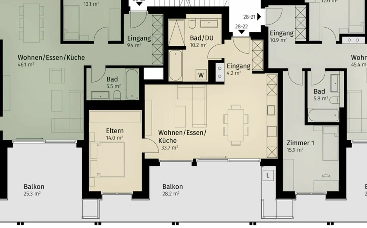 88 m² | 2.5-Zi.-Wohnung im 2. OG | Erstbezug - Photo 12 sur 13