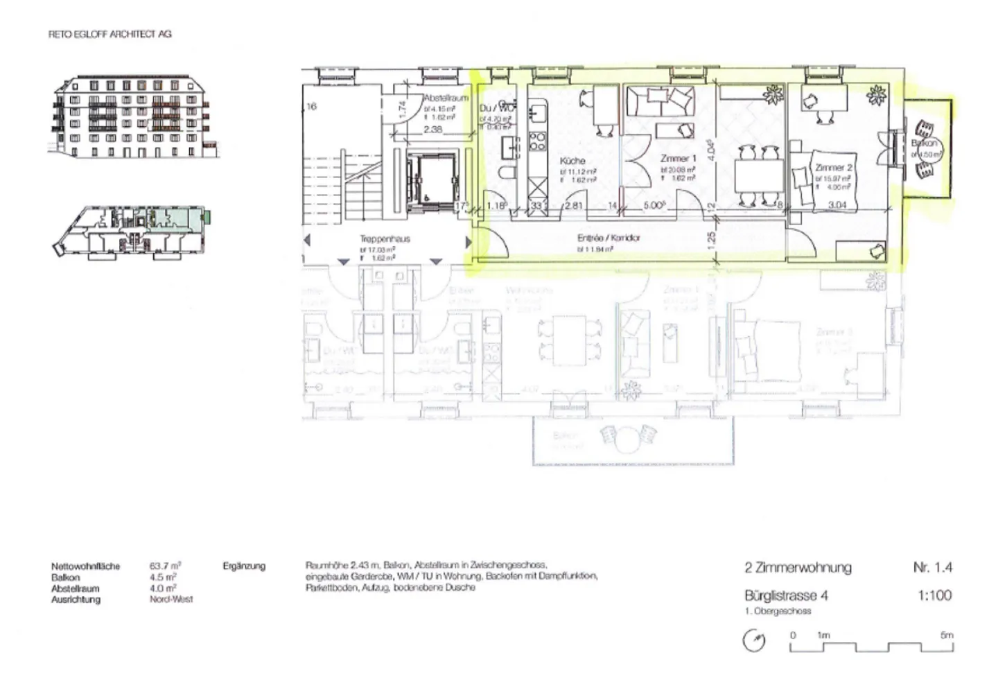 Helle 2.5 Zimmer-Wohnung mit Balkon im schönen Museumsquartier - Foto 9 di 9