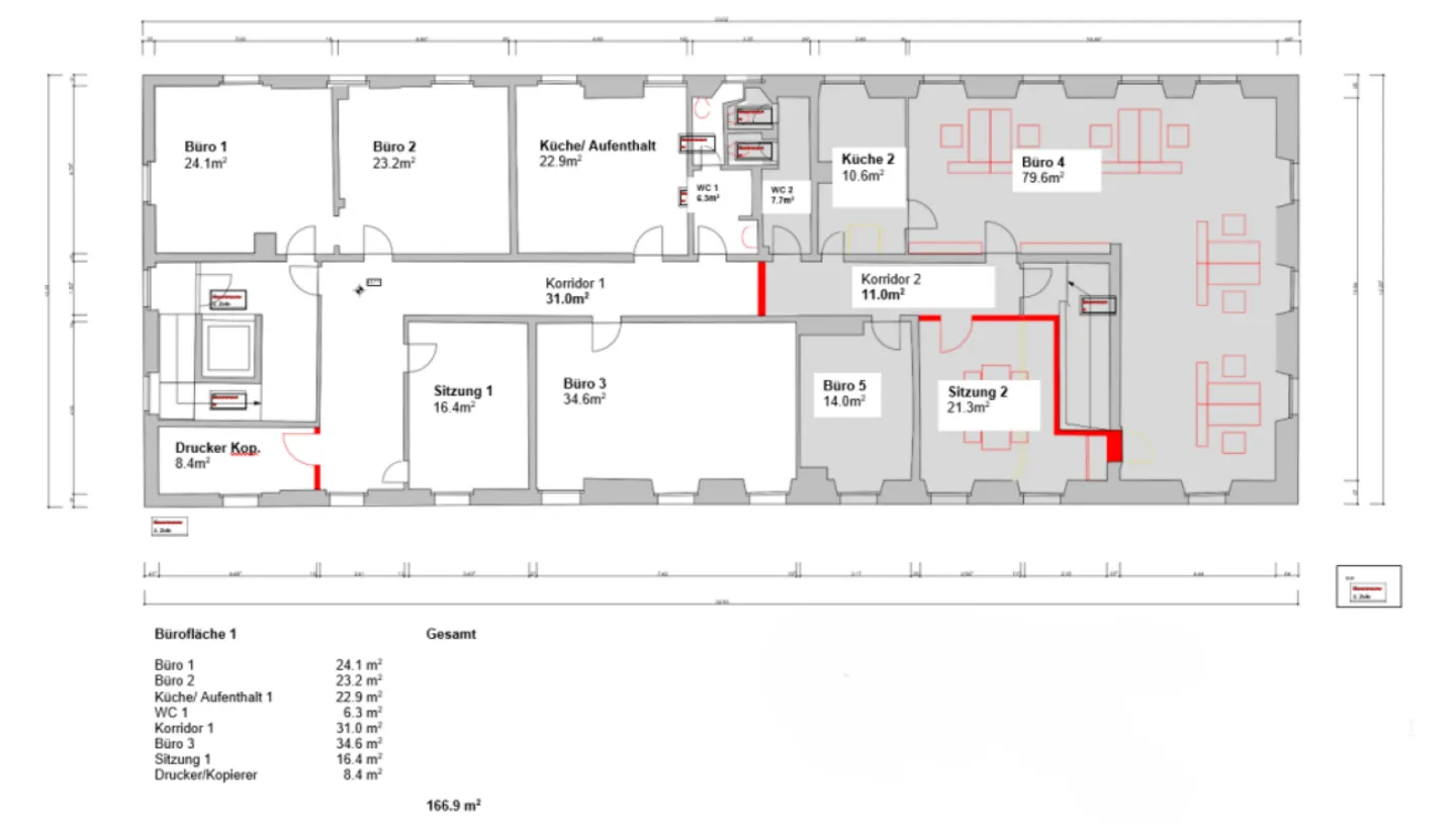 Stilvolle Bürofläche in historischem Gebäude - Foto 9 von 9