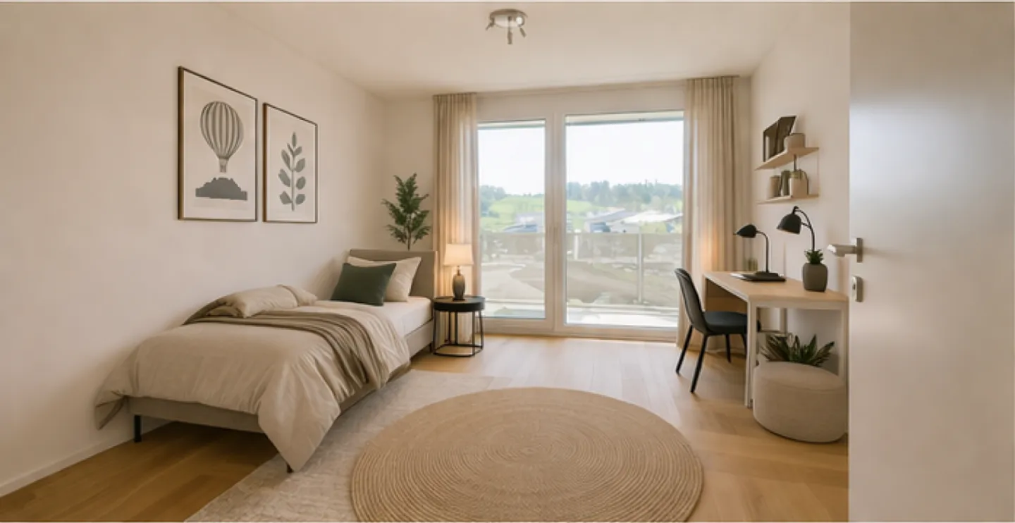 Modern 3.5-room apartment with south balcony, mountain view & garage - Photo 7 of 11