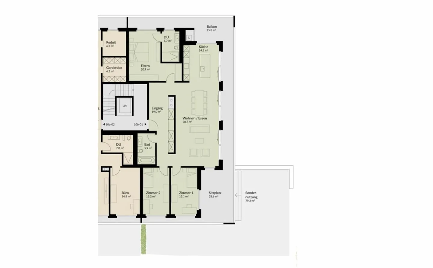 156 m² | Appartement en copropriété 4.5 pièces | Heerenberg | Première occupation - Photo 12 sur 13