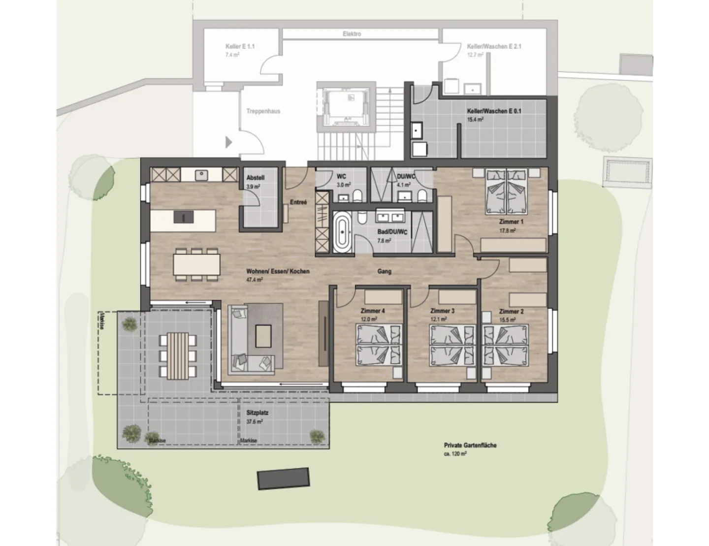 Gartenwohnung mit Familienraum - Foto 6 von 6
