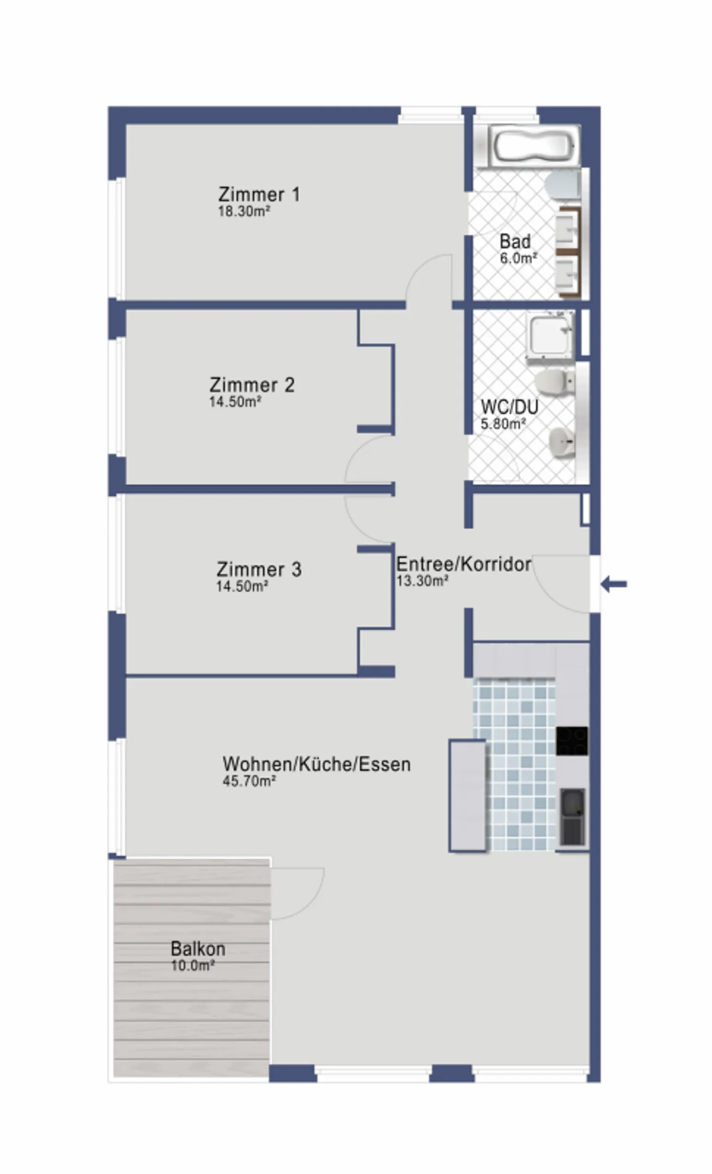 Appartement moderne de 4,5 pièces avec vue imprenable à Büren NW - Photo 9 sur 9