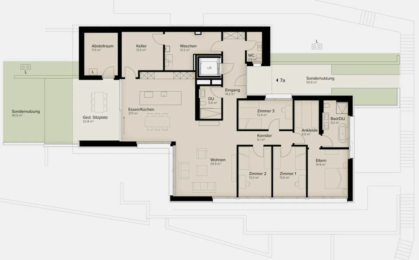 Traumhafte Fernsicht auf Alpstein mit Säntis und Churfirsten - 5.5-Zi.-Terrassenhaus - Foto 11 di 13