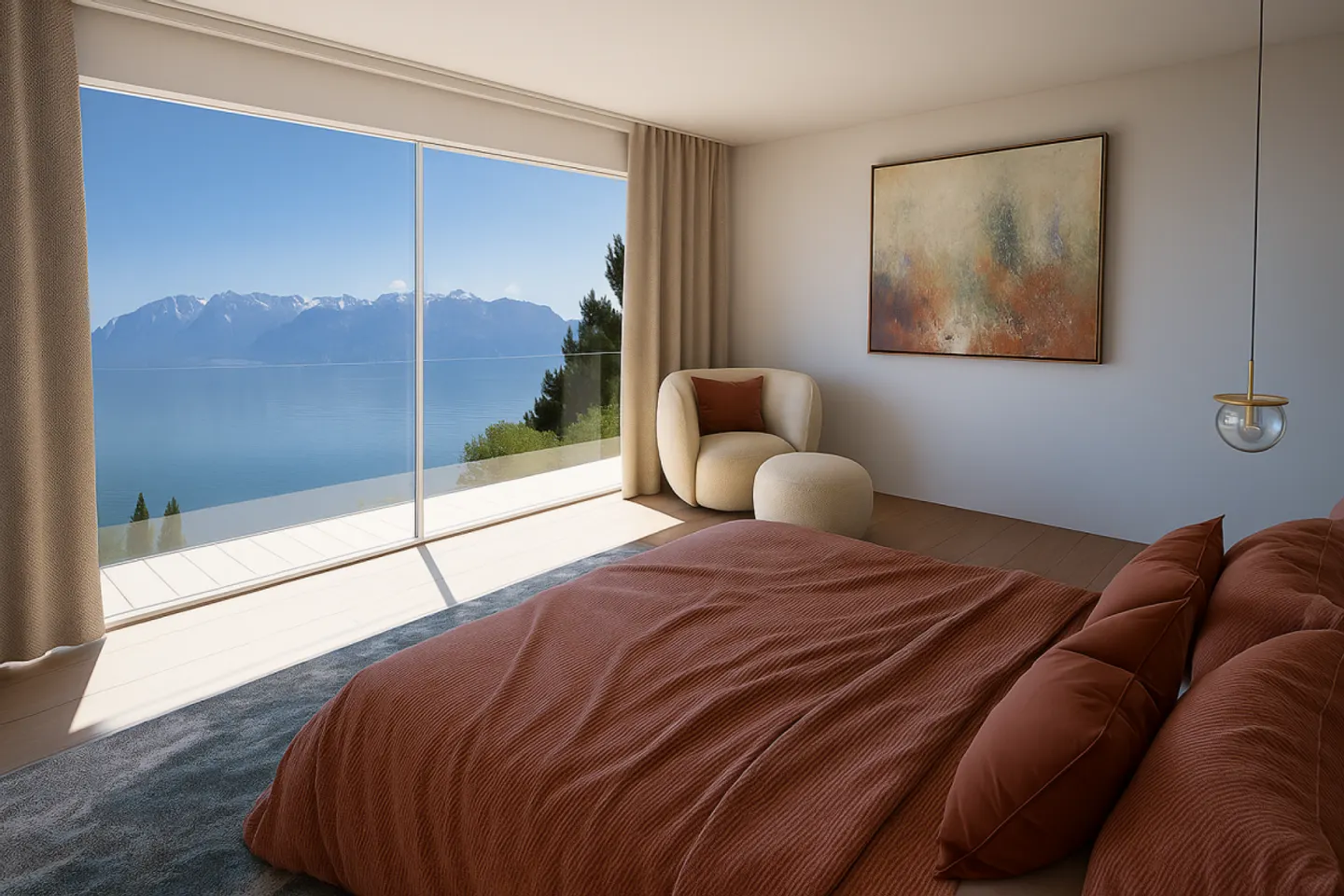 Magnificent 5.5-room villa with panoramic views of Lake Geneva - Photo 9 of 9
