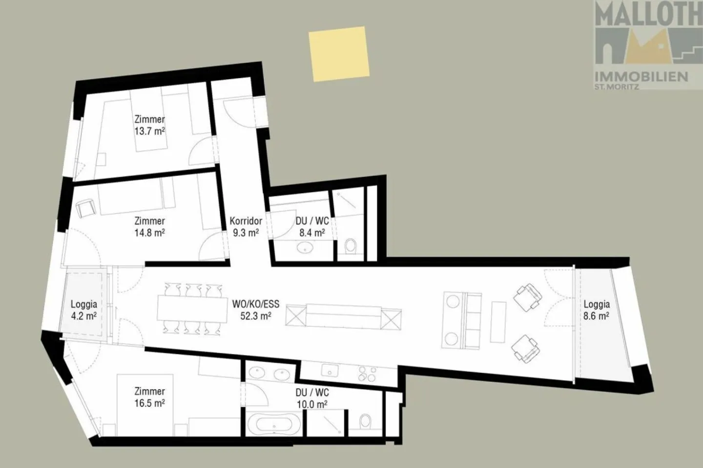 Large First Apartment in Central St. Moritz - Bad - Photo 9 of 12