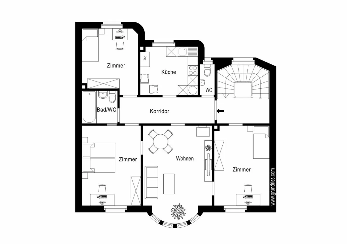 Charmante appartement 4.5 pièces dans un emplacement central à St. Gallen - Photo 10 sur 11