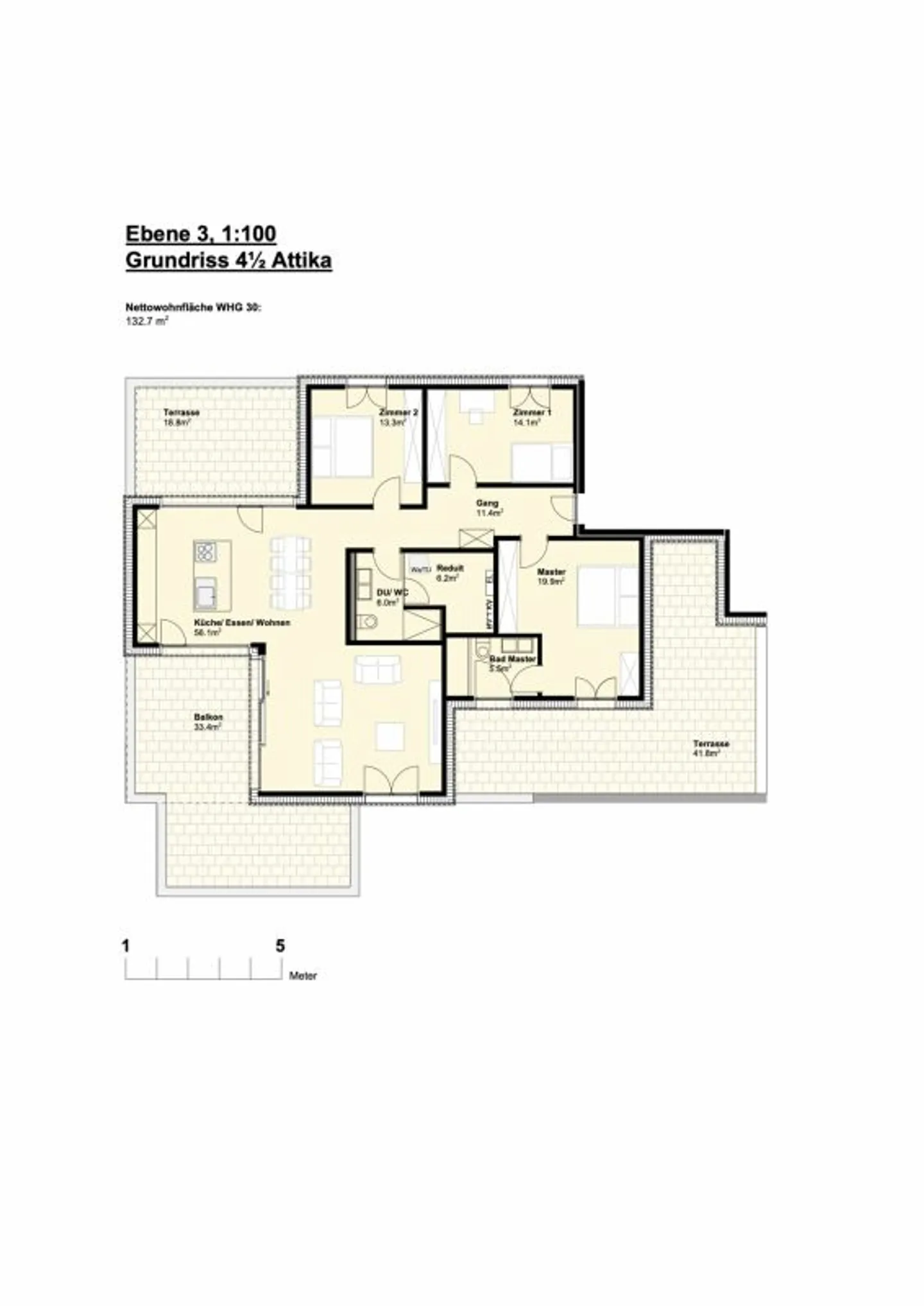 Attractive Living with a View; 4 1/2 Room Penthouse Apartment - Photo 6 of 9