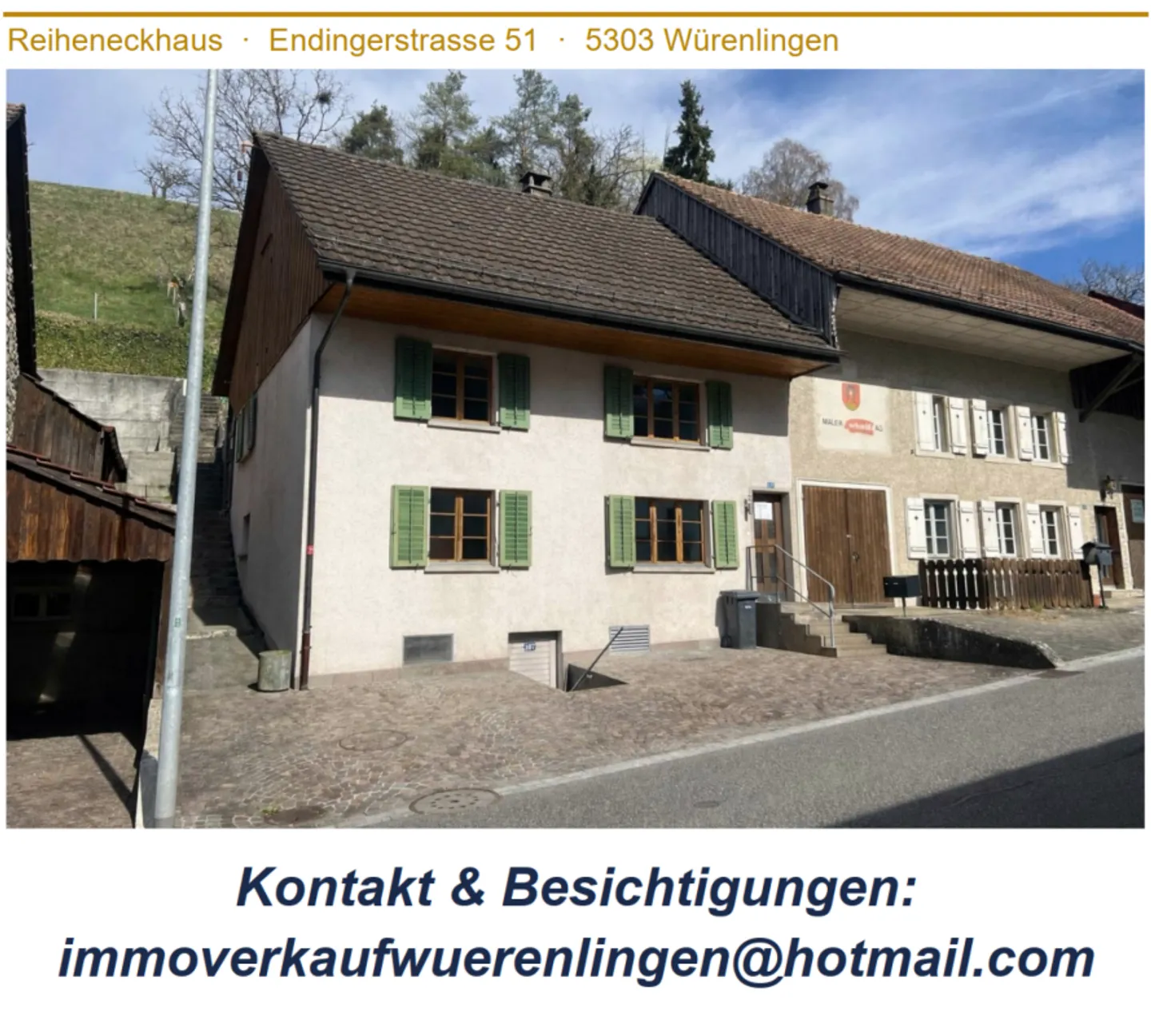 Top renovated corner townhouse with building land, heat pump & garden paradise. Ready for immediate occupancy in Würenlingen - Photo 1 of 13