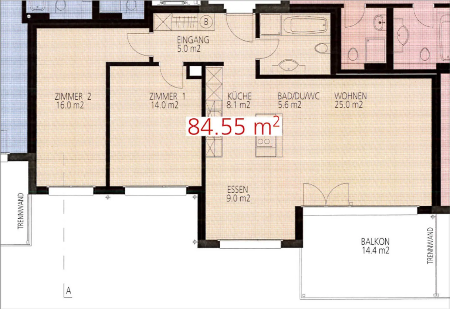 Moderne 3.5 Zimmerwohnung - Foto 9 von 9