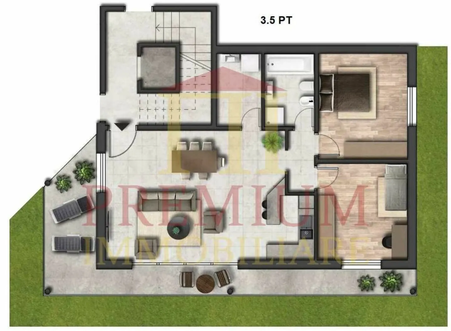 3.5-ROOM APARTMENT WITH GARDEN - Photo 6 of 7