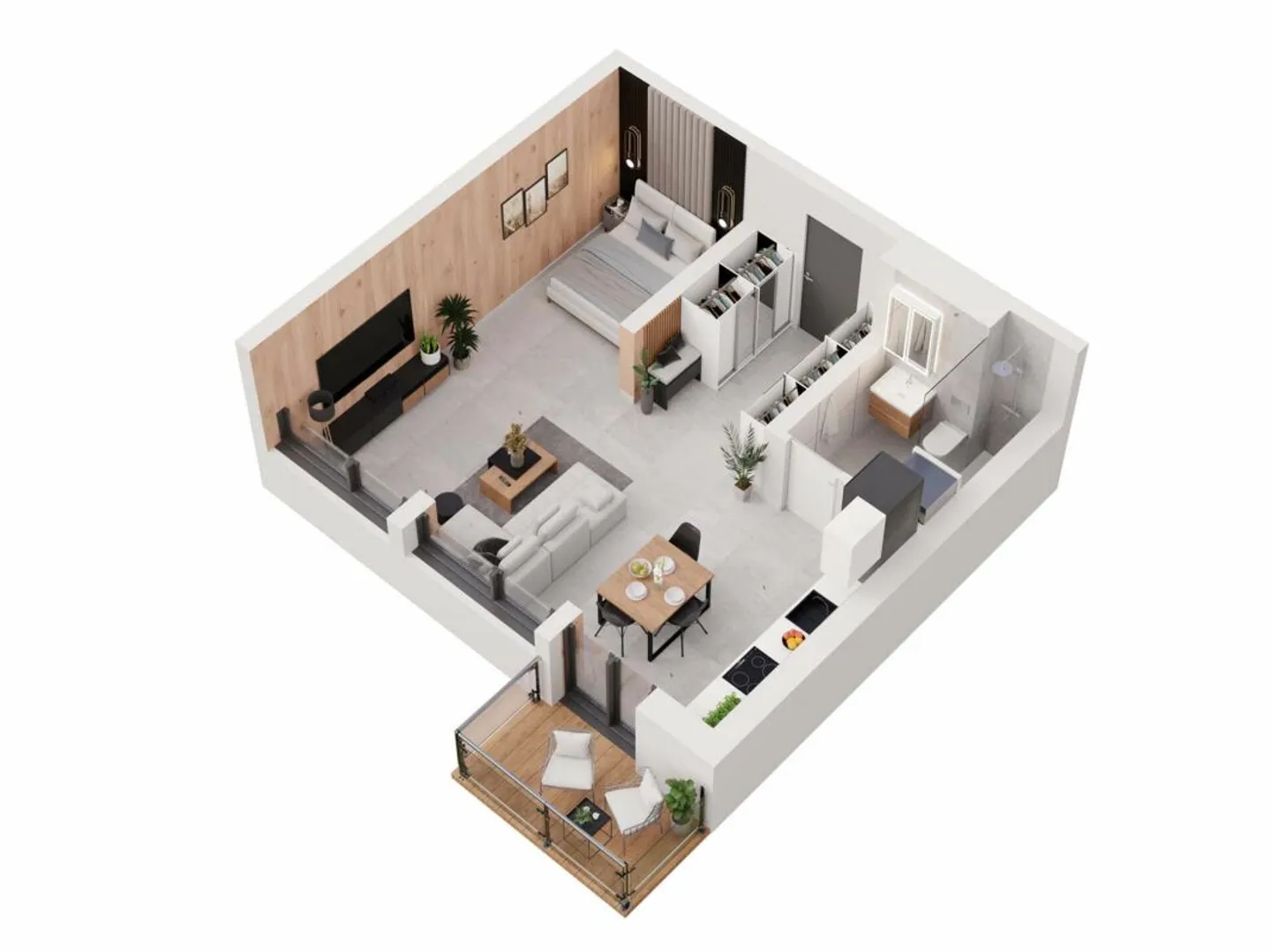 Moderno appartamento di 1,5 stanze in un nuovo edificio multifamiliare a Gampel - Foto 2 di 8