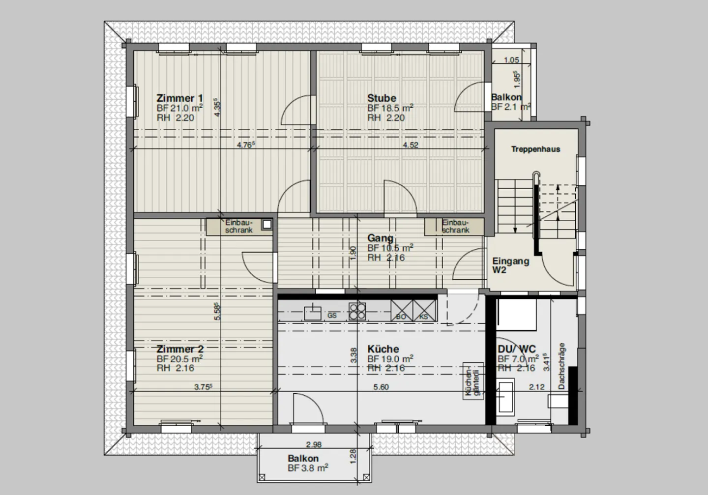 Appartement de 3,5 pièces récemment rénové dans un bâtiment résidentiel historique - Photo 12 sur 12