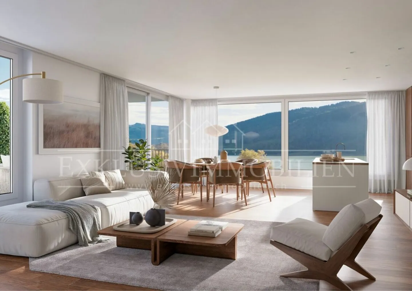 Nouvelle construction : Vivre dans un emplacement privilégié au bord du lac Sihl - maison familiale jumelée moderne - Photo 1 sur 4