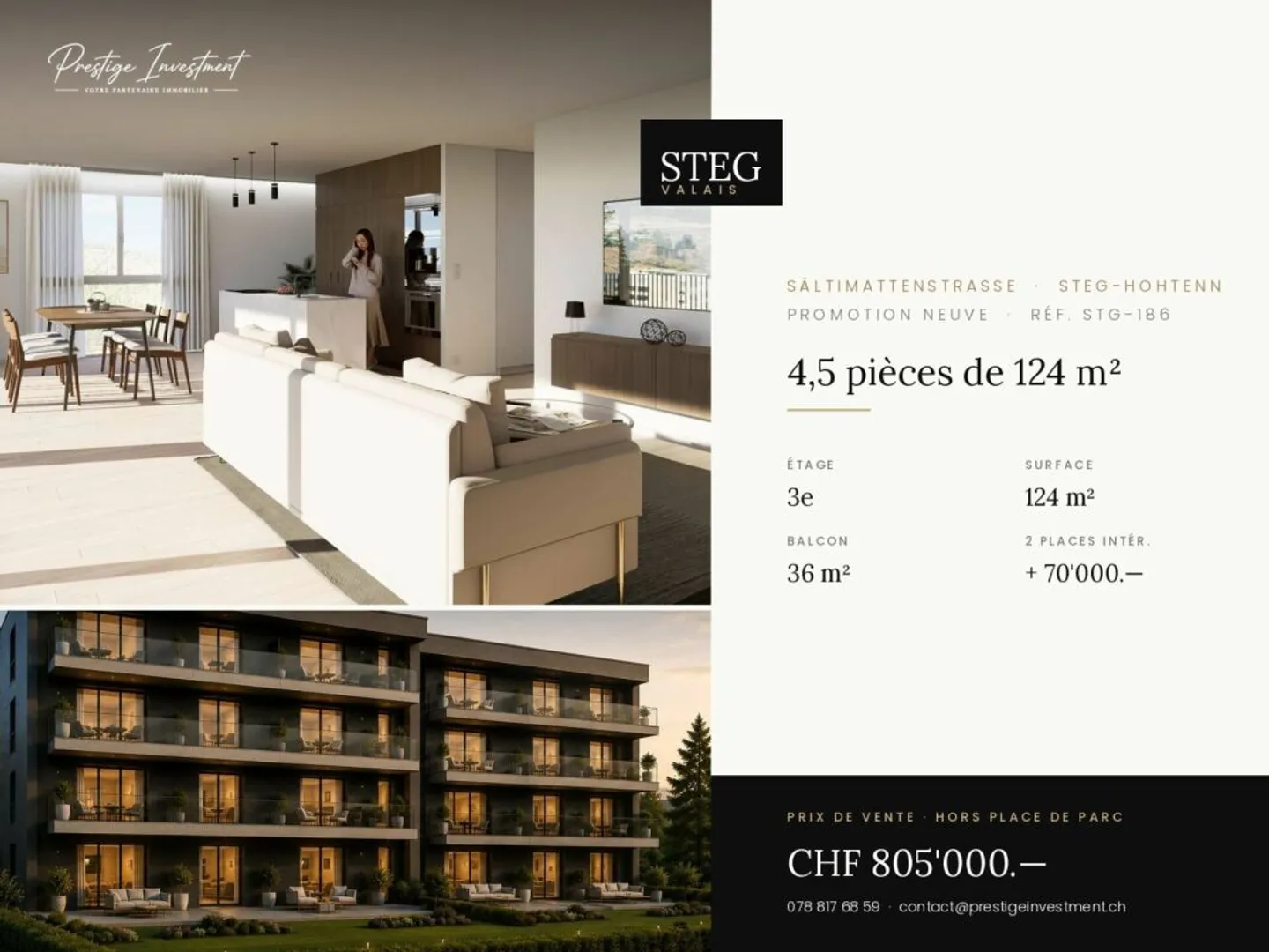 STG-186 ? 4,5 pièces de 124 m², dernier étage, CHF 805'000.-- - Photo 1 of 5