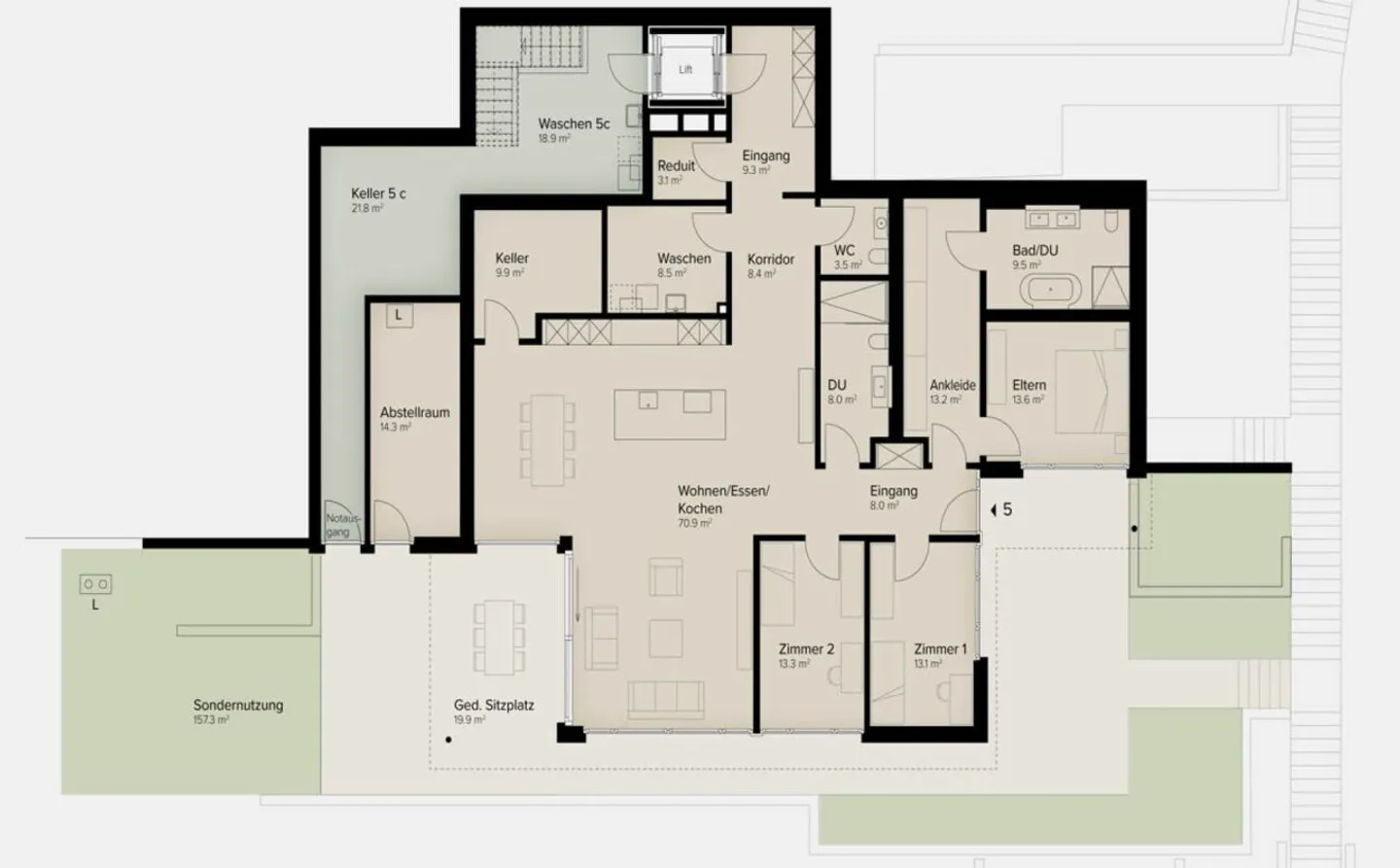 175 m² | Luxuriöses 4.5-Zimmer-Terrassenhaus - In den Reben - Foto 13 di 13