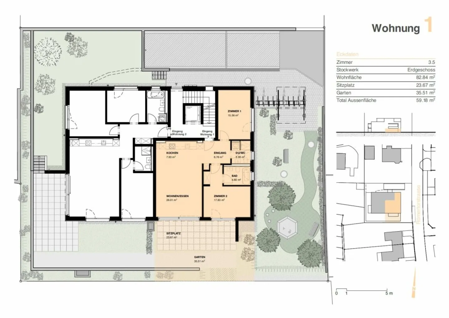 Urban living, relaxed living: modern 3.5 room garden apartment - Photo 2 of 12