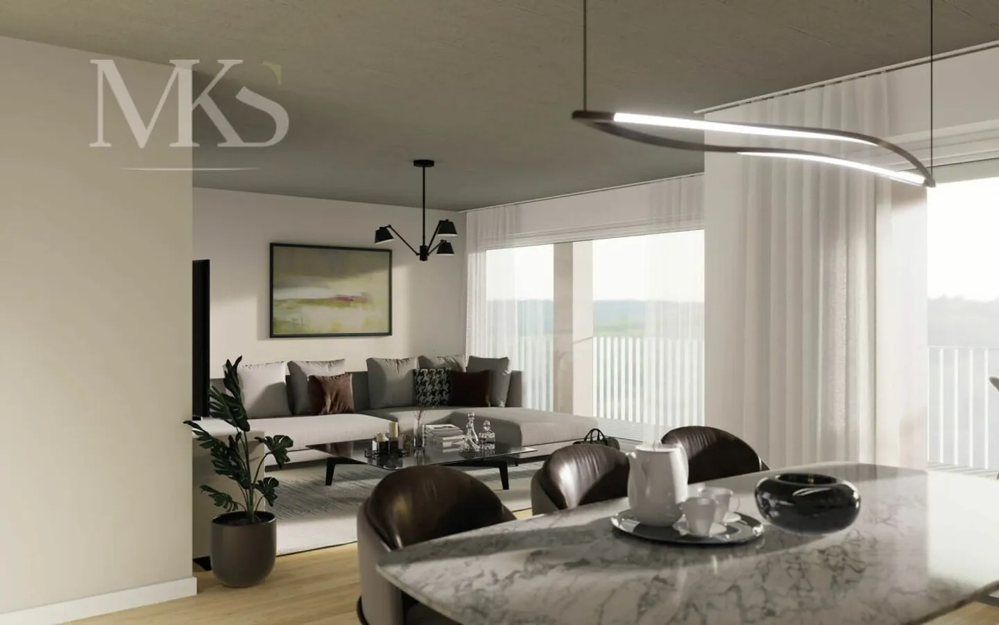 Appartement spacieux de 3,5 pièces dans le nouveau bâtiment à Visp (89 m2) - Photo 2 sur 8