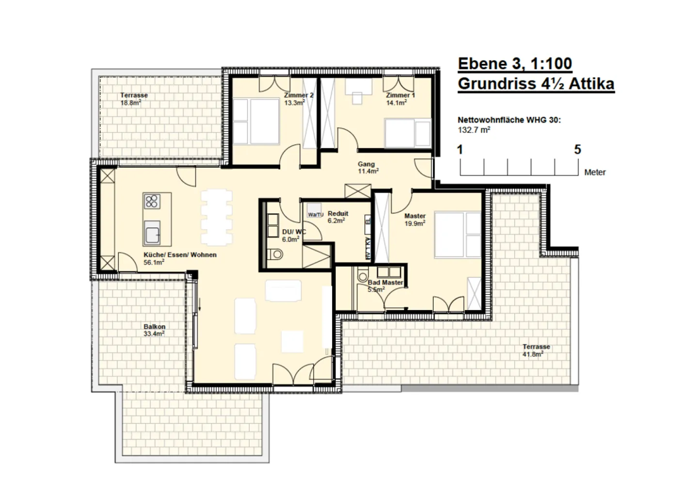 Vivere attraente con vista; Appartamento attico di 4 1/2 stanze - Foto 6 di 8