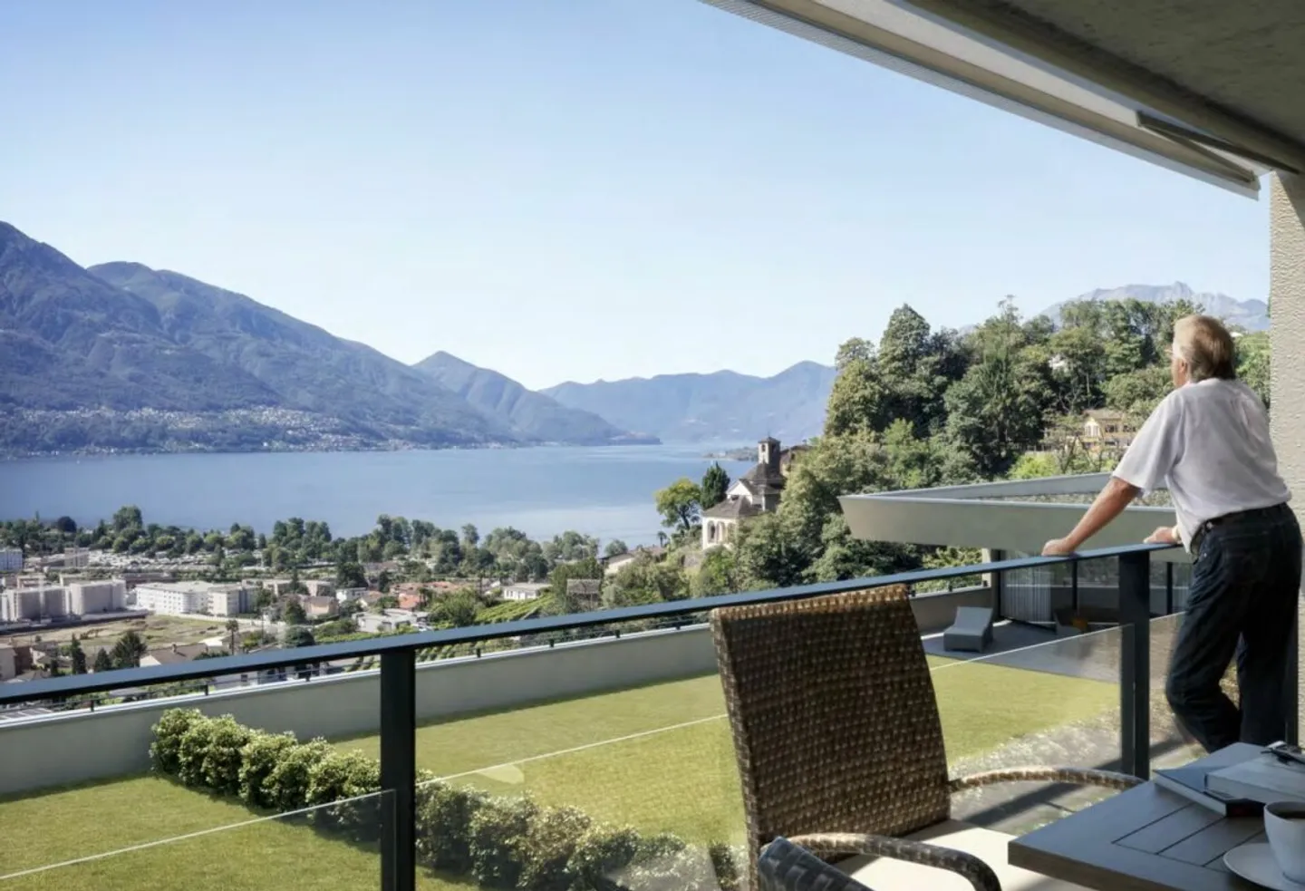 Appartement exclusif de 4,5 pièces avec vue sur le lac au Lago Maggiore à Gordola - Photo 4 sur 10