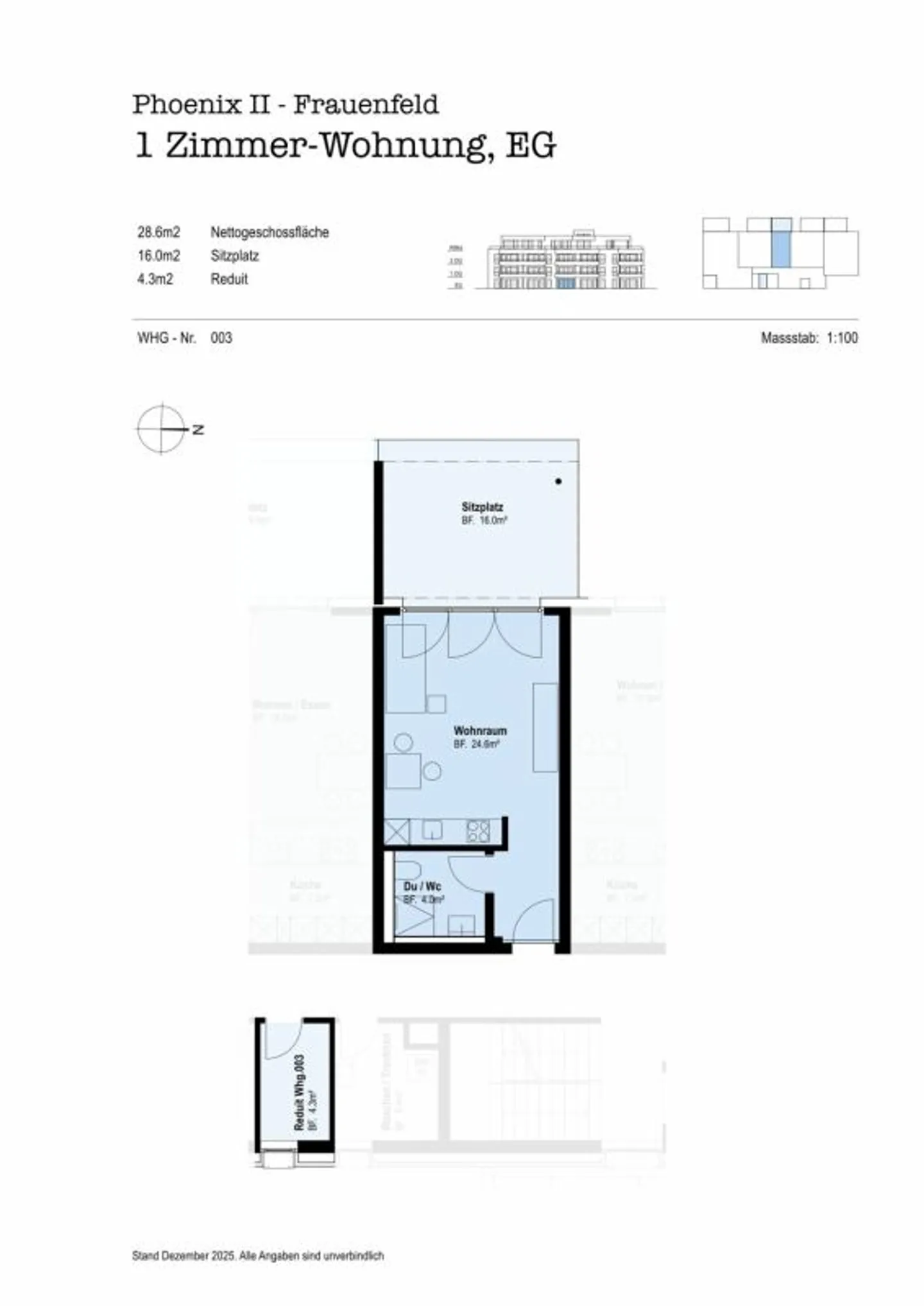 Modernes Studio in ruhiger Lage - Foto 5 von 5