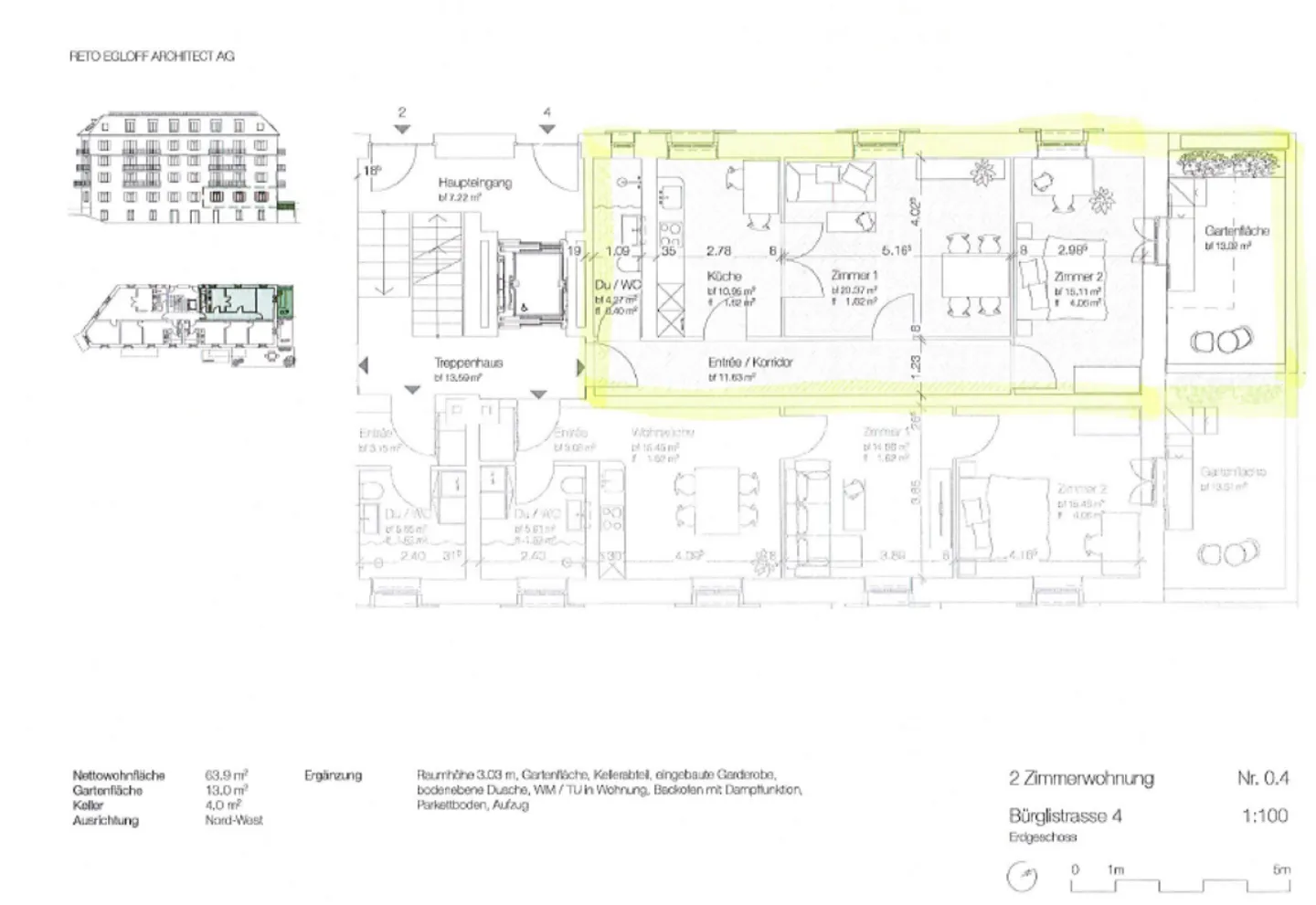 Luminoso appartamento di 2.5 locali con posto a sedere in giardino nel bellissimo quartiere dei musei - Foto 9 di 9