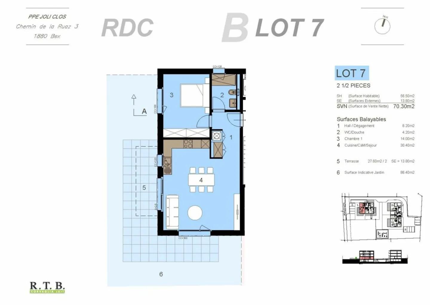 PPE Joli Clos lotto 125-7 appartamento di 2.5 locali al piano giardino - Foto 6 di 13