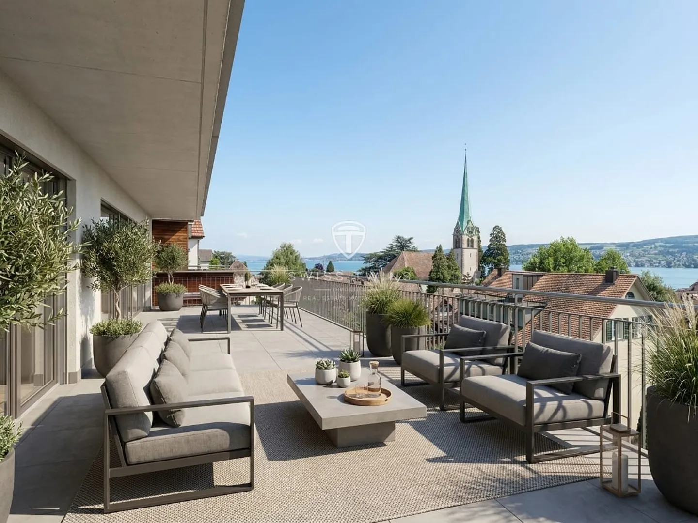 Casa d'angolo di 5.5 locali con vista panoramica e terrazza a Horgen - Foto 1 di 13