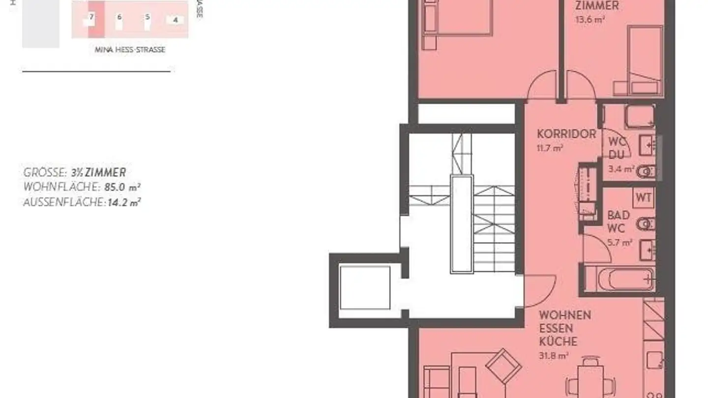 Wohnung mieten - Mina Hess-Strasse 1, 8953 Dietikon - Foto 2