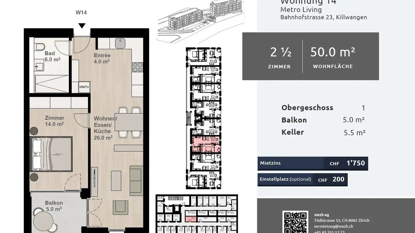 Wohnung mieten - Bahnhofstrasse 23, 8956 Killwangen - Foto 2