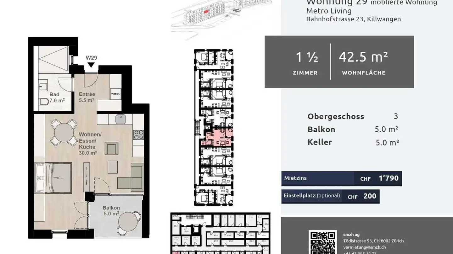 Appartement à louer - Bahnhofstrasse, 8956 Killwangen - Photo 2