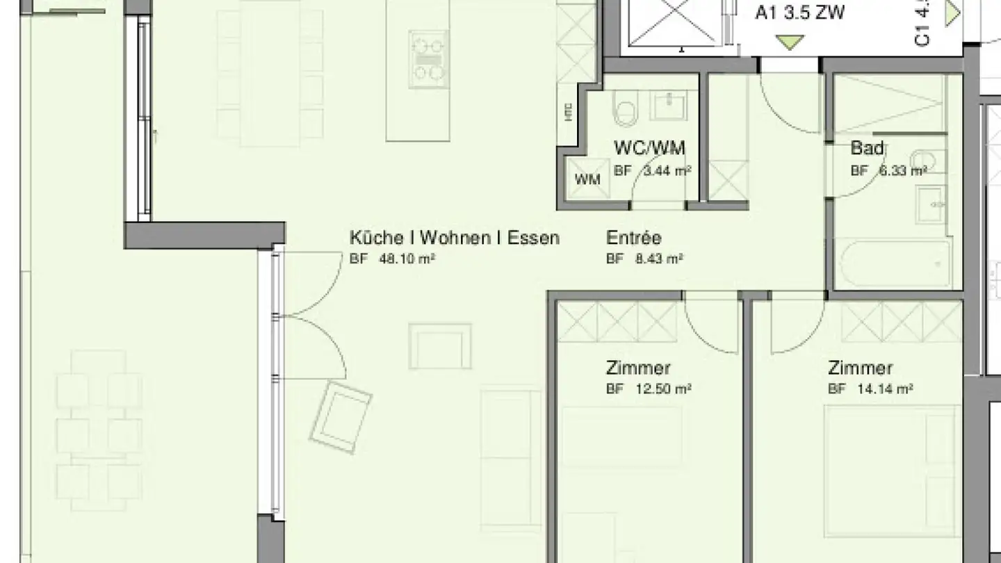 Wohnung mieten - Hauptstrasse, 5616 Meisterschwanden - Foto 4