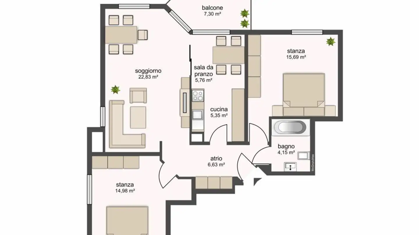 Wohnung mieten - Via Pizzo Di Claro 21a, 6500 Bellinzona