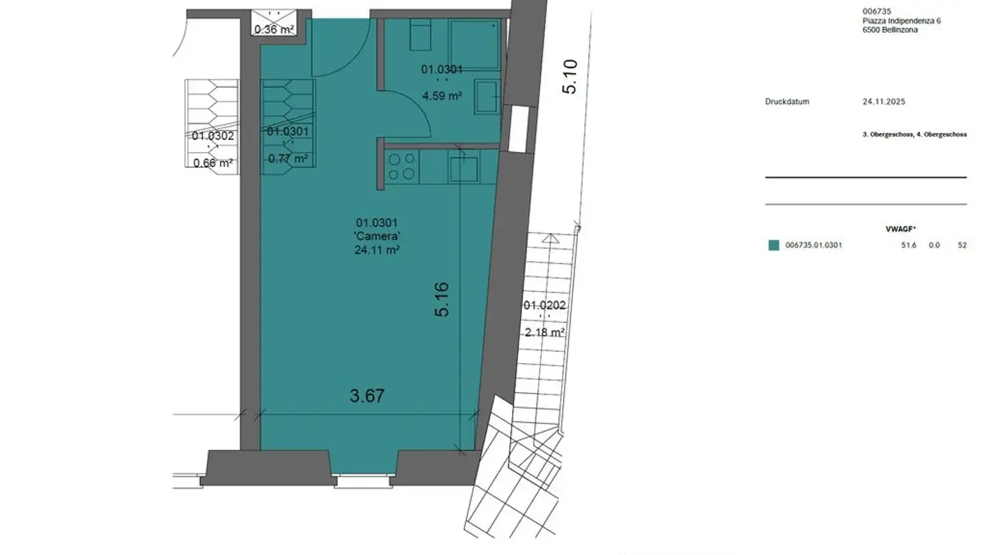 Apartment for rent - Piazza Indipendenza 6, 6500 Bellinzona - Photo 4