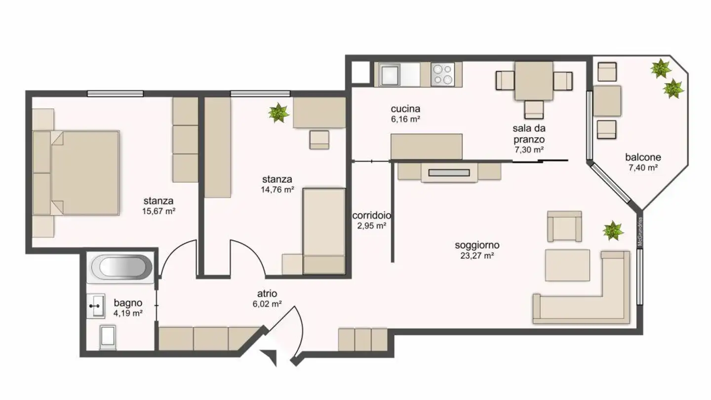 Appartement à louer - Via Pizzo Di Claro, 6500 Bellinzona