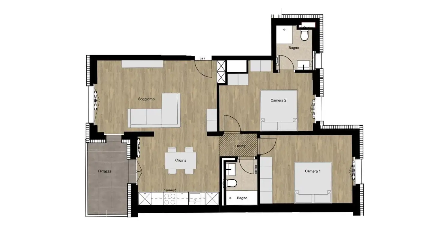 Wohnung mieten - Via A. e O. Torricelli 23, 6900 Lugano