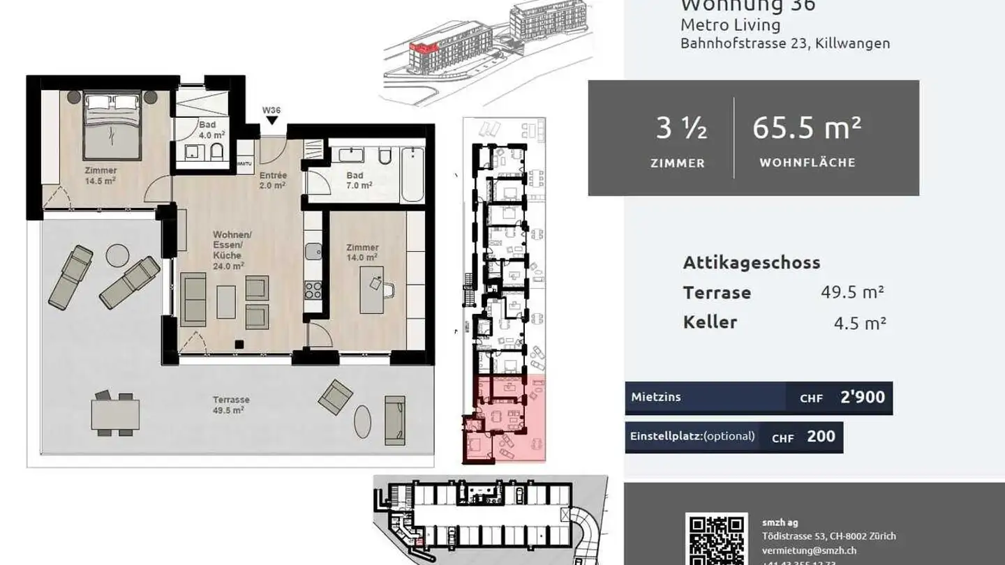 Attico in affitto - Bahnhofstrasse, 8956 Killwangen