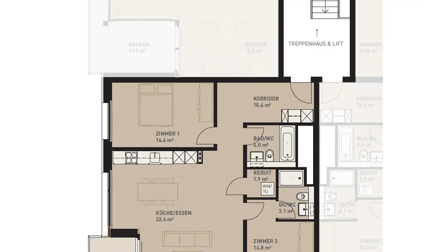 Appartement à louer - Im Glattgarten 4, 8304 Wallisellen - Photo 2