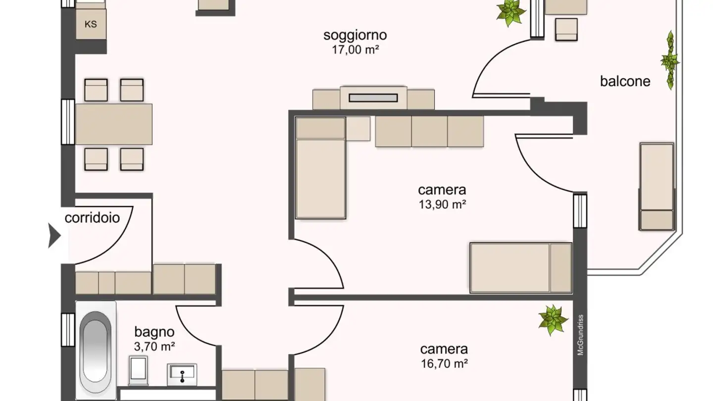 Appartement à louer - Via Francesca 11, 6598 Tenero